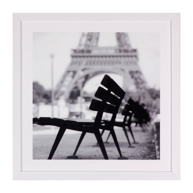 Cuadro BENCH IN PARIS 40×40 – marco Blanco
