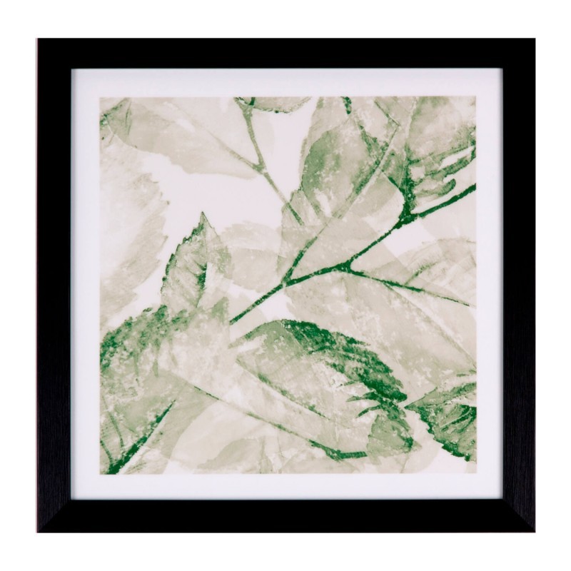 Cuadro TREE LEAVES 30×30 – marco Negro
