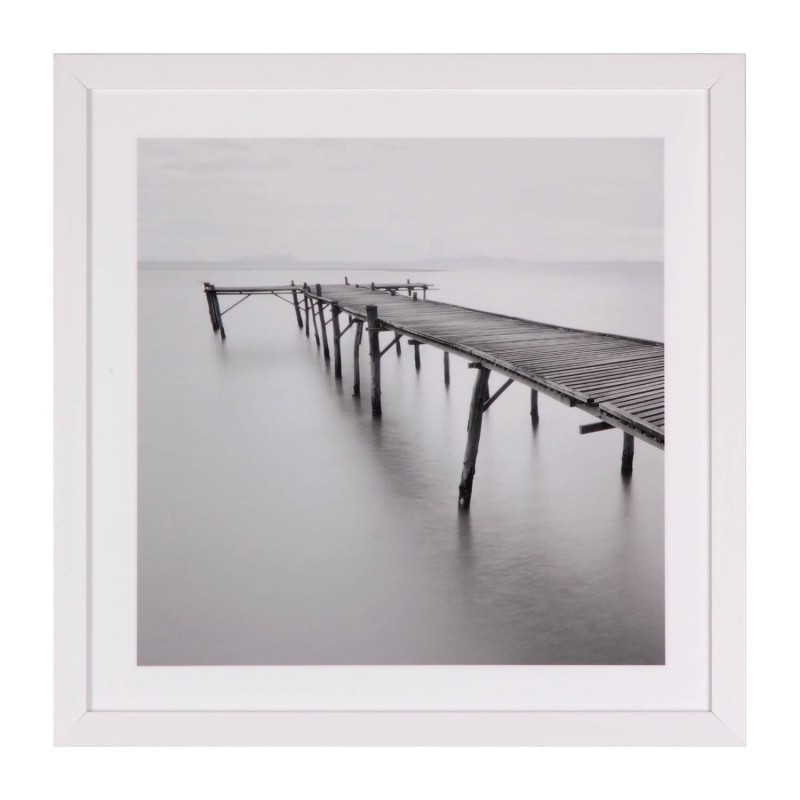Cuadro THE PIER 40×40 – marco Blanco