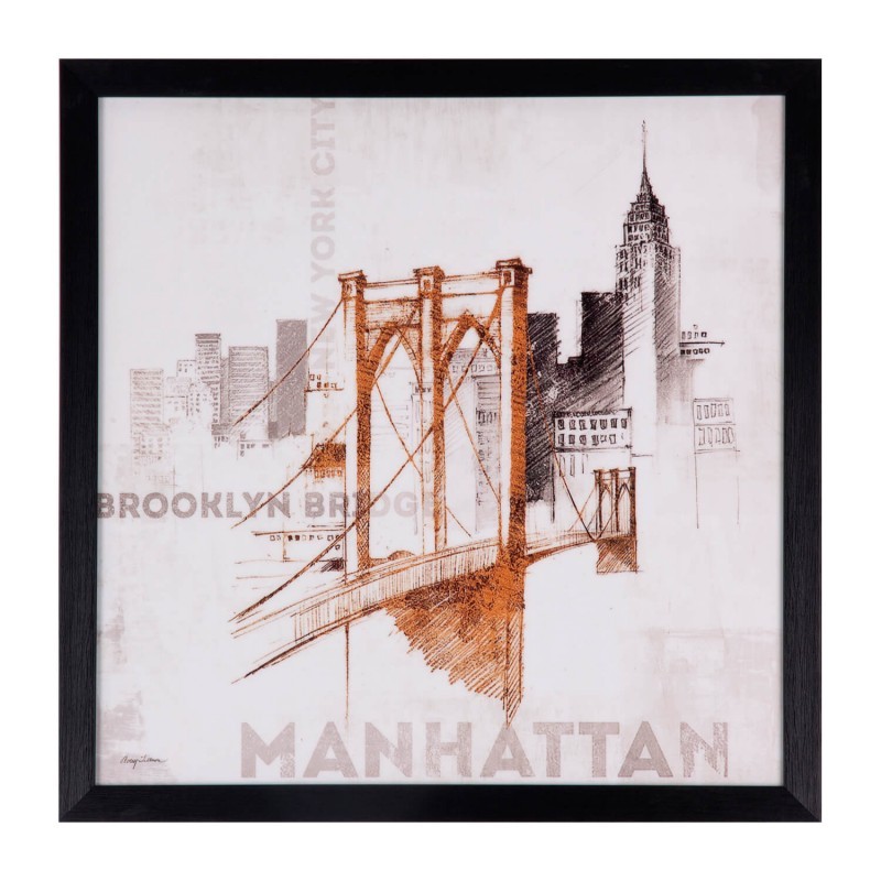 Cuadro BROOKLYN 40×40 – marco Negro