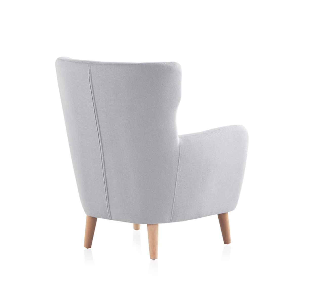 Sillón GÉNOVA - tejido Verde - madera de haya Natural