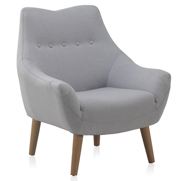 Sillón SPEZIA – tejido Gris claro – madera de haya Natural Sillón SPEZIA – tejido Gris claro – madera de haya Natural