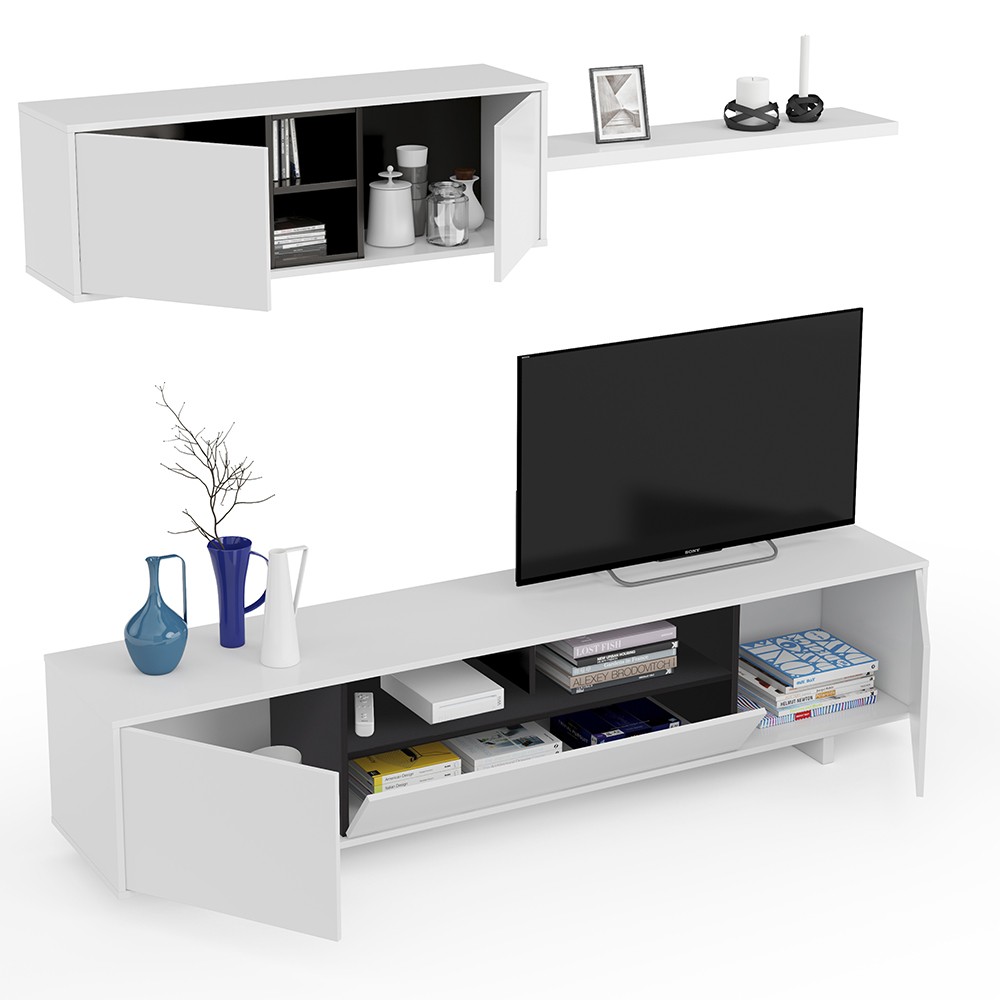 Conjunto de comedor BLASI – melamina Blanco Brillo