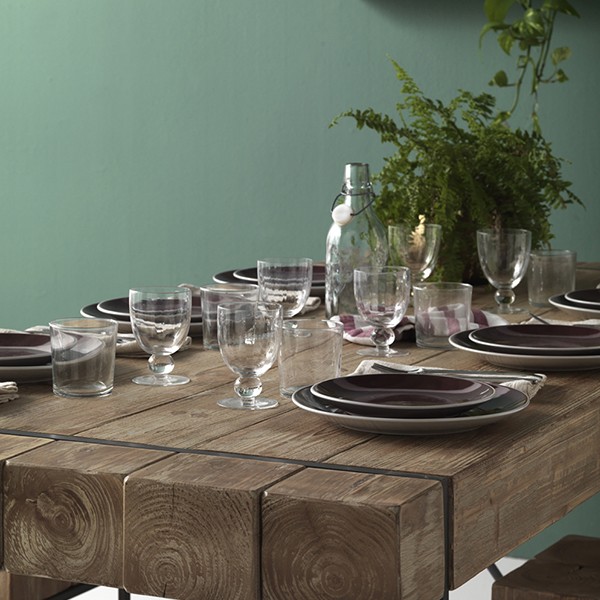 Mesa de comedor FURTH 200x90 - madera de abeto Natural - metal Negro