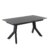 Mesa de comedor extensible MARSELLA 160(210)x90 – cerámica efecto mármol Gris oscuro – metal Negro