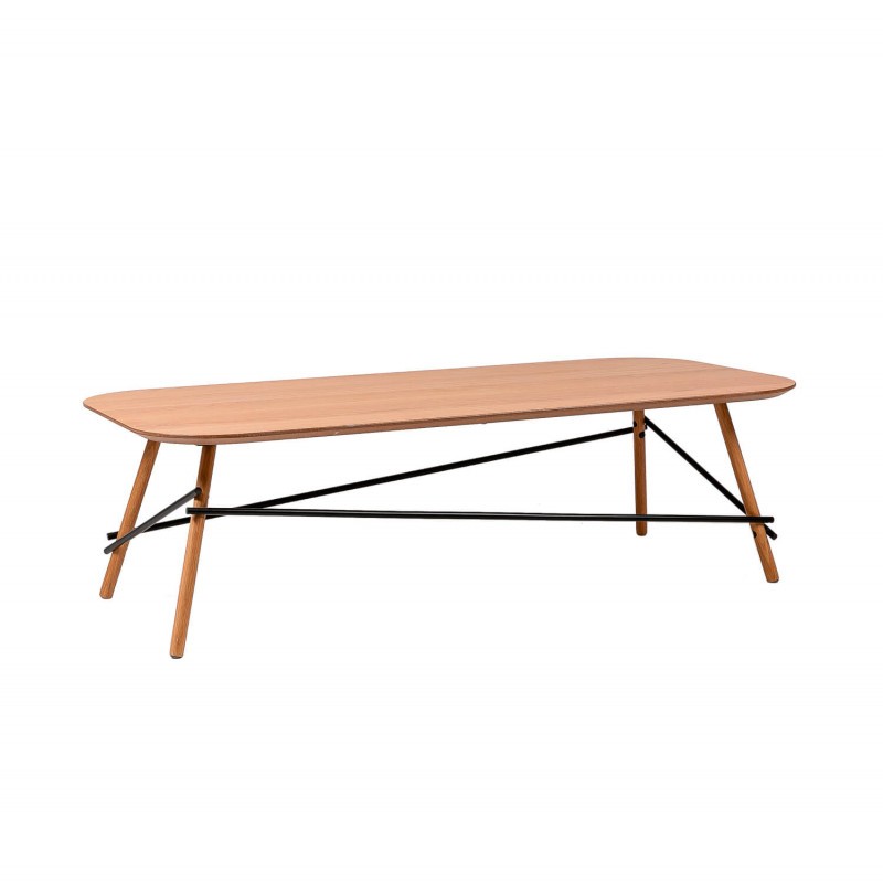 Mesa de centro ESTRASBURGO 120×60 – madera Natural – metal Negro