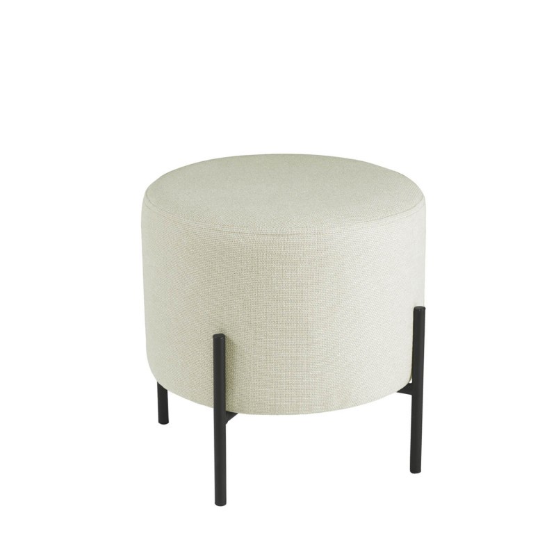 Puff AQUITANIA – tejido Beige – metal Negro