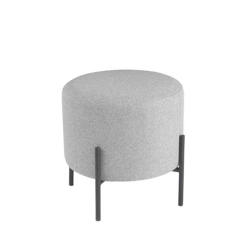 Puff AQUITANIA – tejido Gris claro – metal Negro