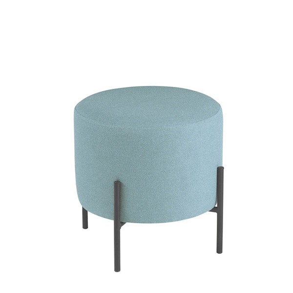 Puff AQUITANIA – tejido Azul – metal Negro