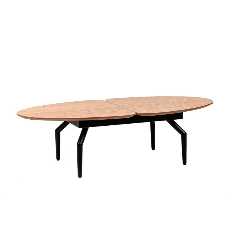 Mesa de centro LILLE – madera de roble Natural – metal Negro Mesa de centro LILLE – madera de roble Natural – metal Negro
