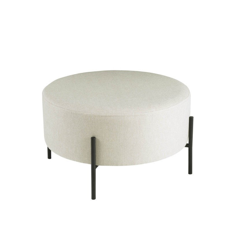 Puff RENNES – tejido Beige – metal Negro