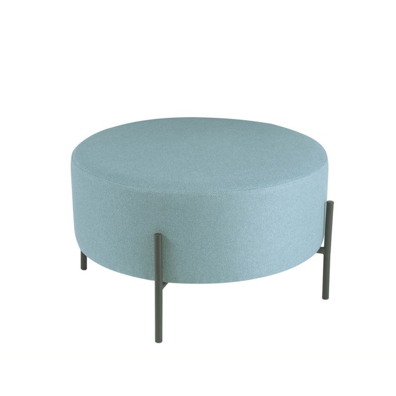 Puff RENNES – tejido Azul – metal Negro