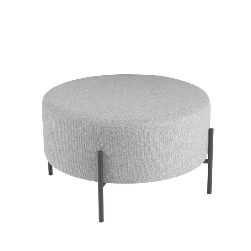 Puff RENNES – tejido Gris claro – metal Negro