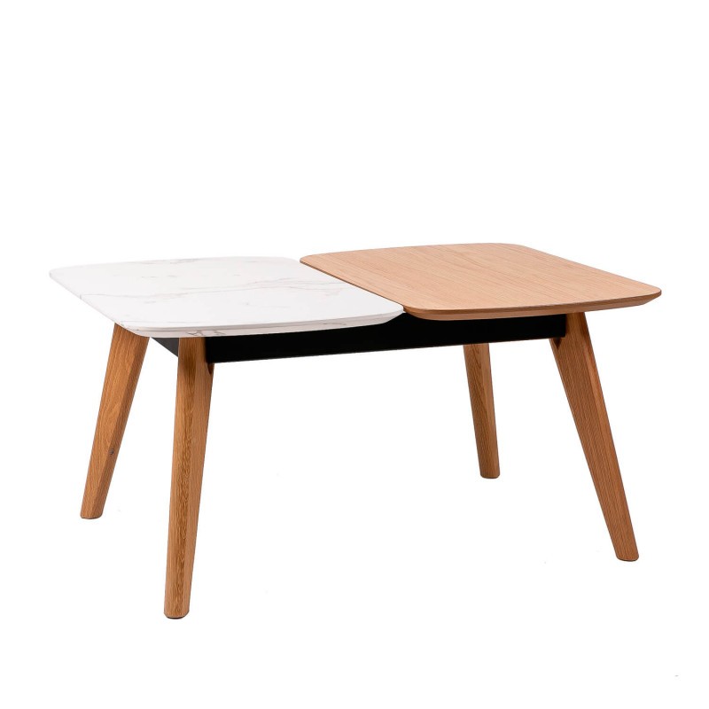 Mesa de centro BRETAÑA 80×60 – madera de roble Natural – madera efecto mármol Mesa de centro BRETAÑA 80×60 – madera de roble Natural – madera efecto mármol