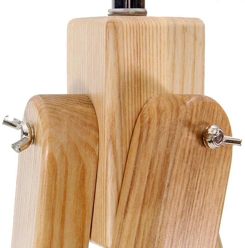 Lámpara de pie HOUT - tejido Blanco - madera Natural