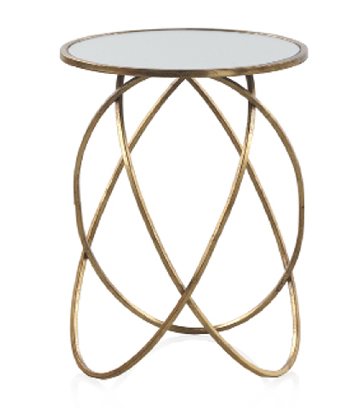 Mesa auxiliar LAGOS H58 – metal Dorado – cristal