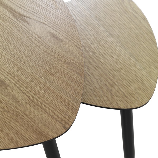 Set de dos mesas auxiliares PORTIMAO - MDF Natural - madera Negro