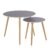 Set de dos mesas auxiliares GUADALAJARA – MDF Gris – madera Natural