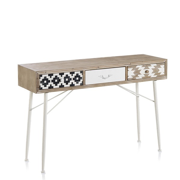 Consola POTOSÍ 120×36 – MDF Natural – madera de abeto Blanco