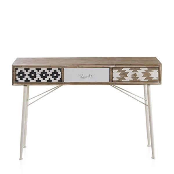 Consola POTOSÍ 120x36 - MDF Natural - madera de abeto Blanco