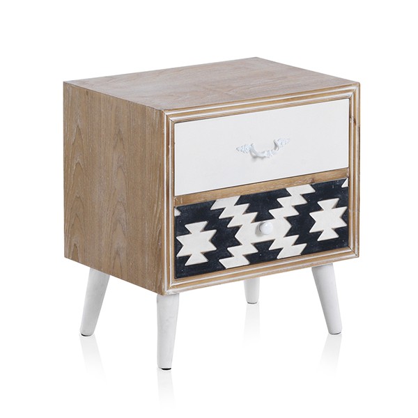 Mesita de noche POTOSÍ H52 – MDF Natural – madera de abeto Blanco