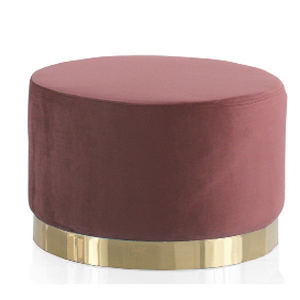 Puff GARAY 54 – terciopelo Granate – Dorado