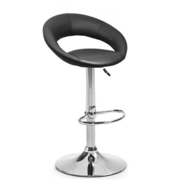 Taburete regulable XUS – tapizado polipiel Negro – metal Cromado Taburete regulable XUS – tapizado polipiel Negro – metal Cromado