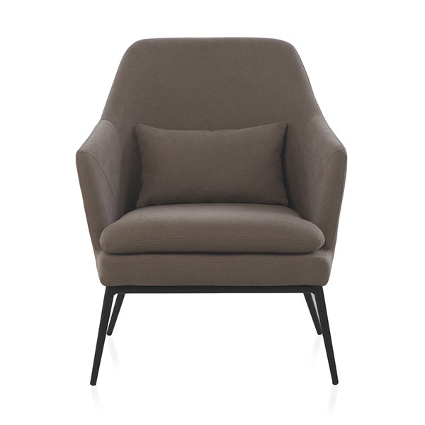 Sillón PEGASO - tejido Marrón oscuro - metal Negro