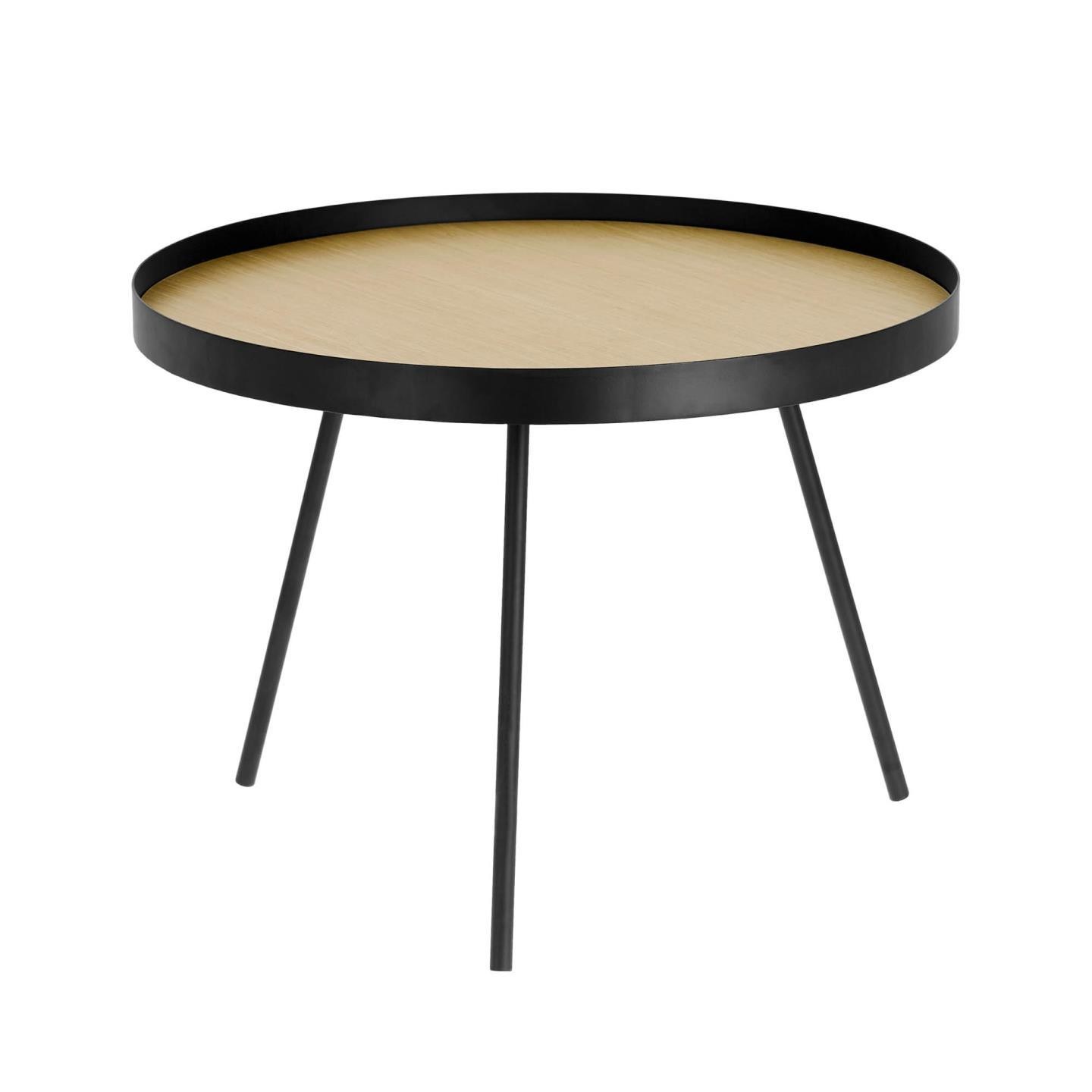 Mesa auxiliar MELISSA H44 – metal Negro – madera Natural