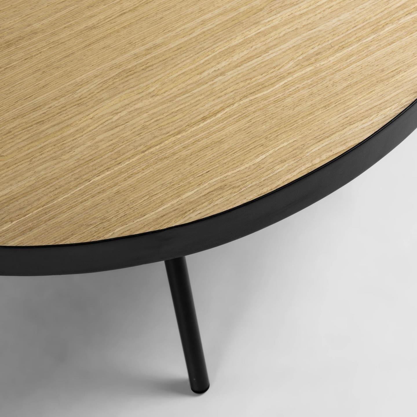 Mesa de centro MELISSA H35 - metal Negro - madera Natural