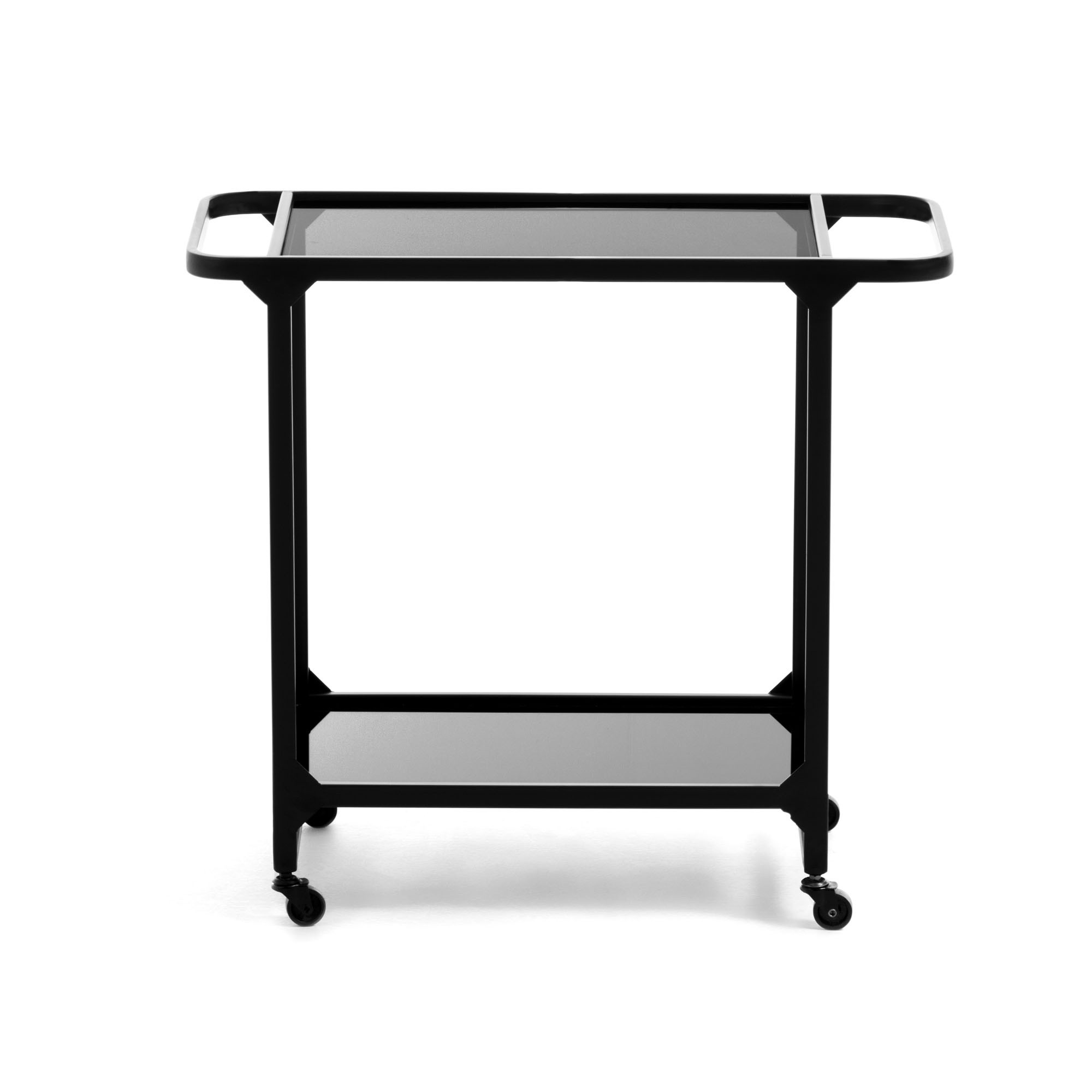 Mesa auxiliar NIKITA - metal Negro - cristal Negro ahumado