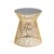 Mesa auxiliar JABBAR – metal Dorado – cristal Negro