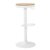 Taburete regulable ERVING – madera Natural – metal Blanco