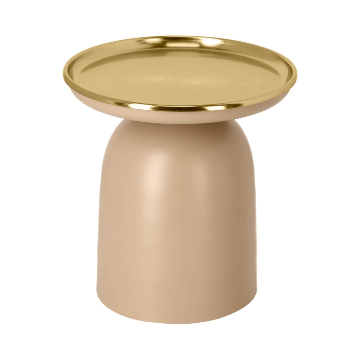 Mesa auxiliar GARNETT – metal Beige y Dorado