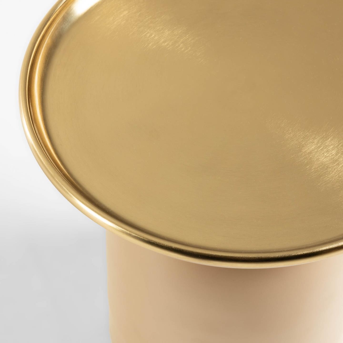 Mesa auxiliar GARNETT - metal Beige y Dorado