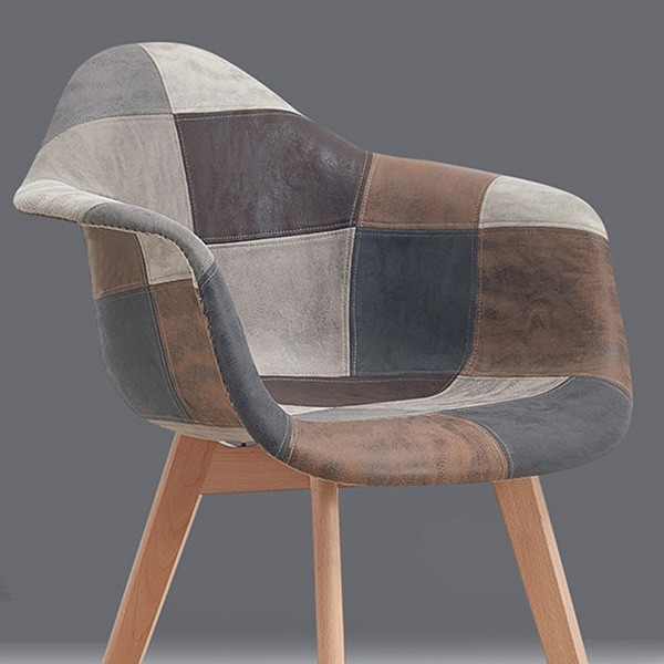 Silla de comedor PATCHWORK SUPER WOOD ARMS PU