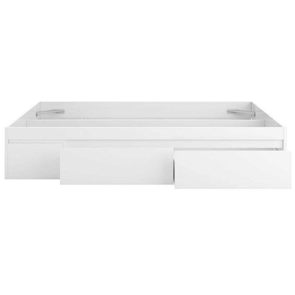 Cama con cajones AURA 190x150 - melamina Blanco