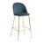 Taburete alto EZEGAR H76 – terciopelo Turquesa – metal Dorado