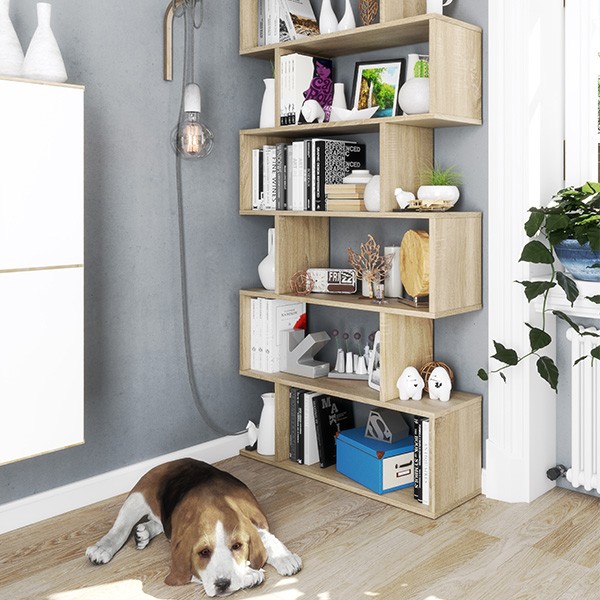 Estantería alta DROLO - melamina Roble Canadian