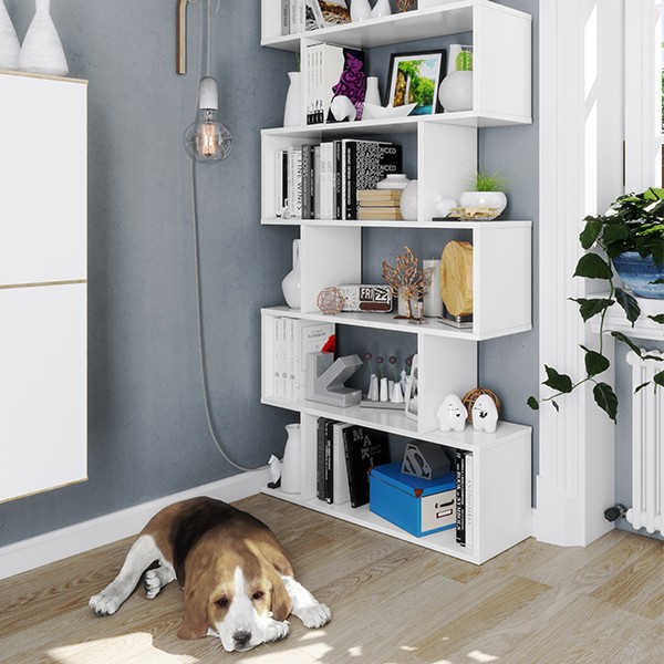 Estantería alta DROLO - melamina Blanco Brillo