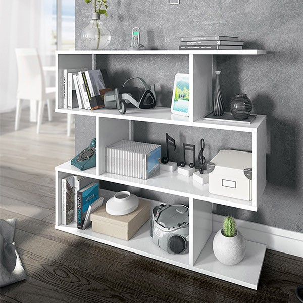 Estantería baja DROLO - melamina Blanco Brillo