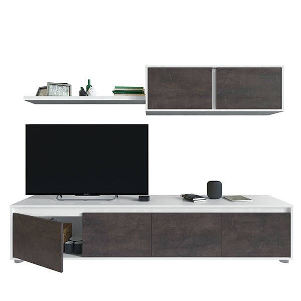 Conjunto de comedor WILLOW 200x43 - melamina Blanca y Roble