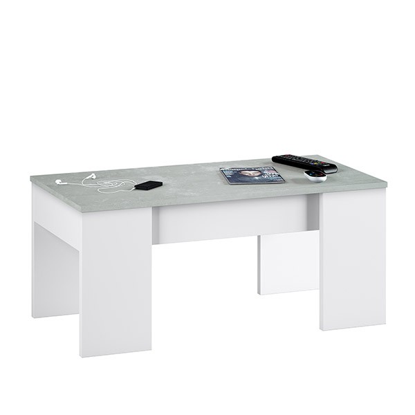 Mesa de centro elevable WILLOW 100X50 – melamina Gris y Blanca Mesa de centro elevable WILLOW 100X50 – melamina Gris y Blanca