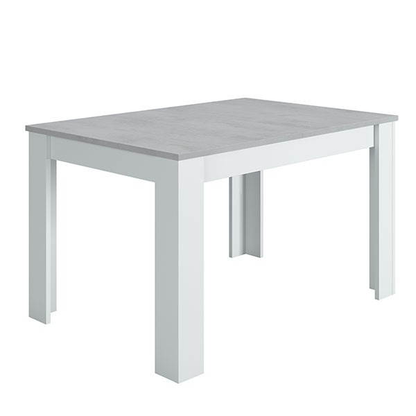 Mesa de comedor extensible WILLOW 140×78 – melamina Gris y Blanco