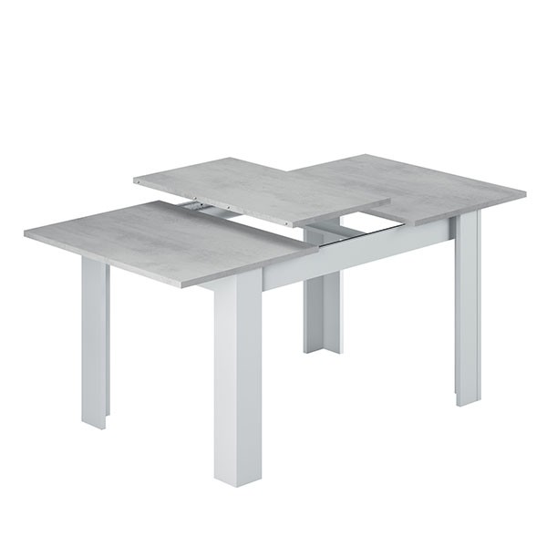 Mesa de comedor extensible WILLOW 140x78 - melamina Gris y Blanco