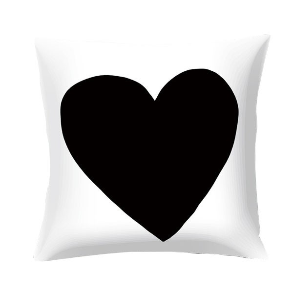 Cojín BLACK HEART algodón 45×45 – incluye relleno
