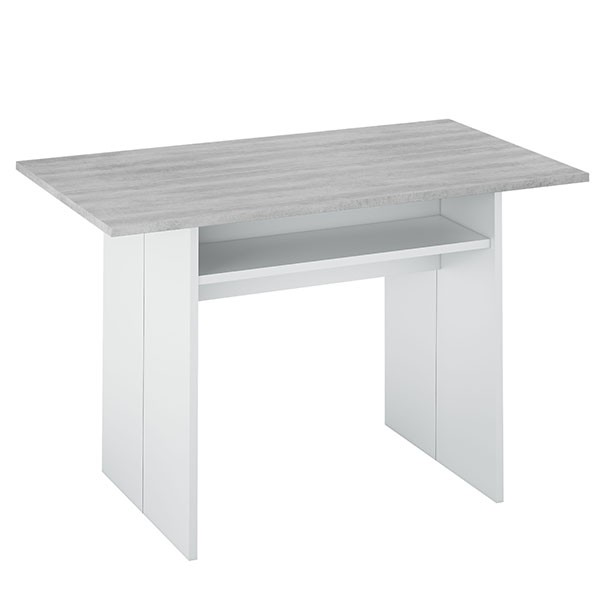 Consola extensible TABLEAU 35 (70)x120 - melamina Gris y Blanco