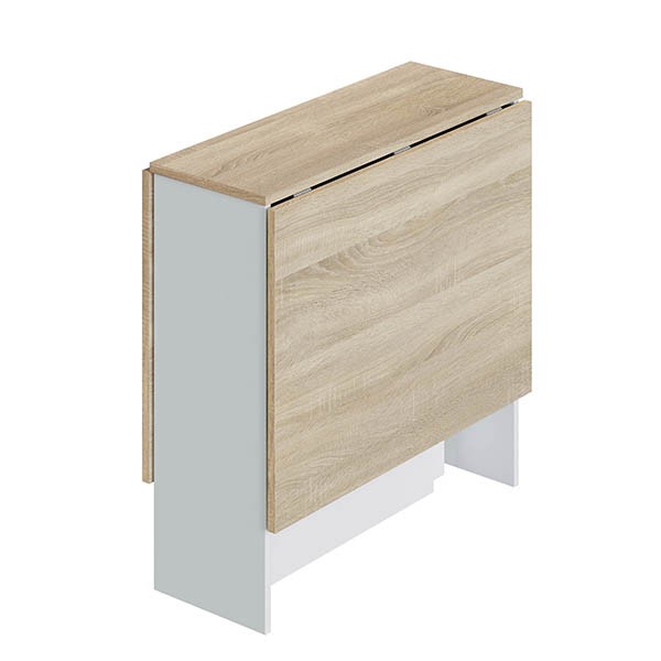 Mesa abatible AILE 31(86/140)x77 – melamina Roble y Blanco