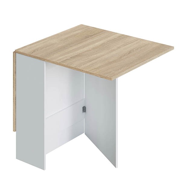 Mesa abatible AILE 31(86/140)x77 - melamina Roble y Blanco