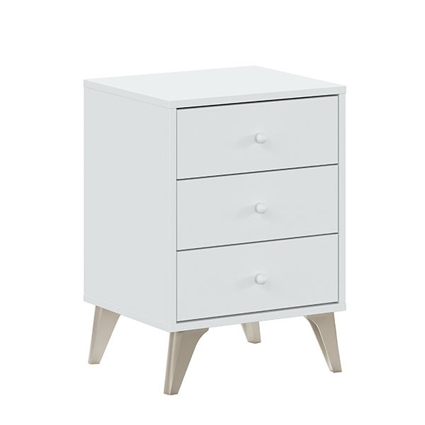 Mesita con 3 cajones SONNER – melamina Blanco